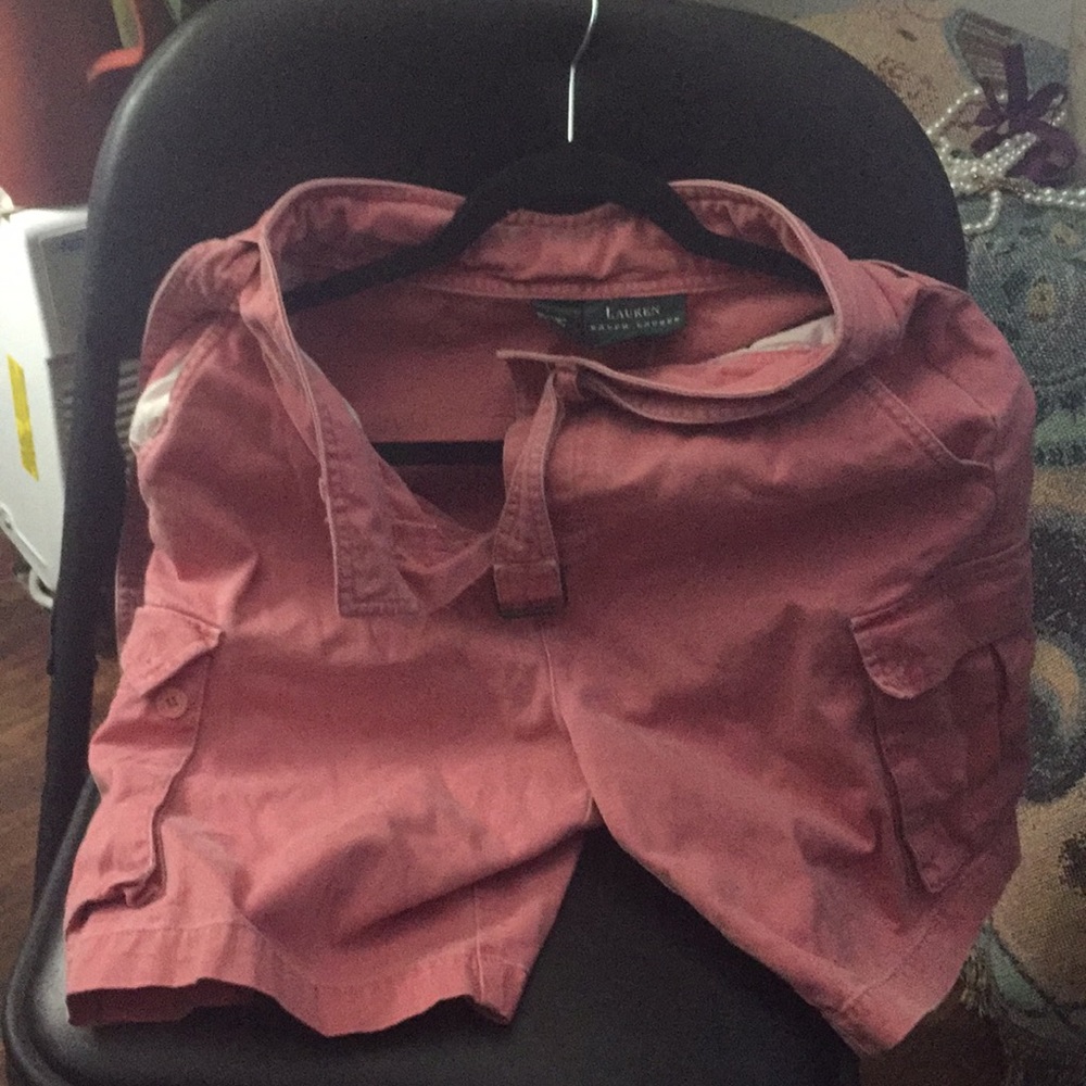 Ralph Lauren shorts.  Pink Cargo shorts.